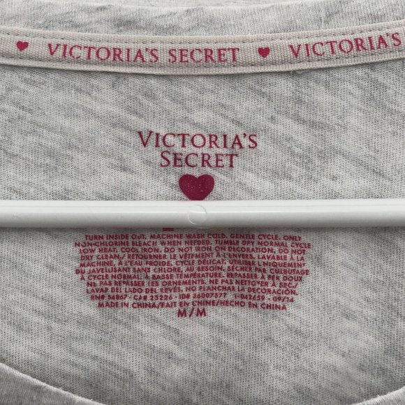 Victorias Secret Womens White Long Sleeve Round Neck T Shirt Top Size Medium - Picture 3 of 5